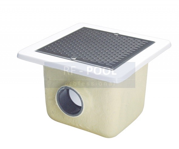 DNOVÁ VÝPUSŤ Z POLYESTEROVÉHO SKLOLAMINÁTU  330x330 Ø110 NEREZ - PRE BETÓN